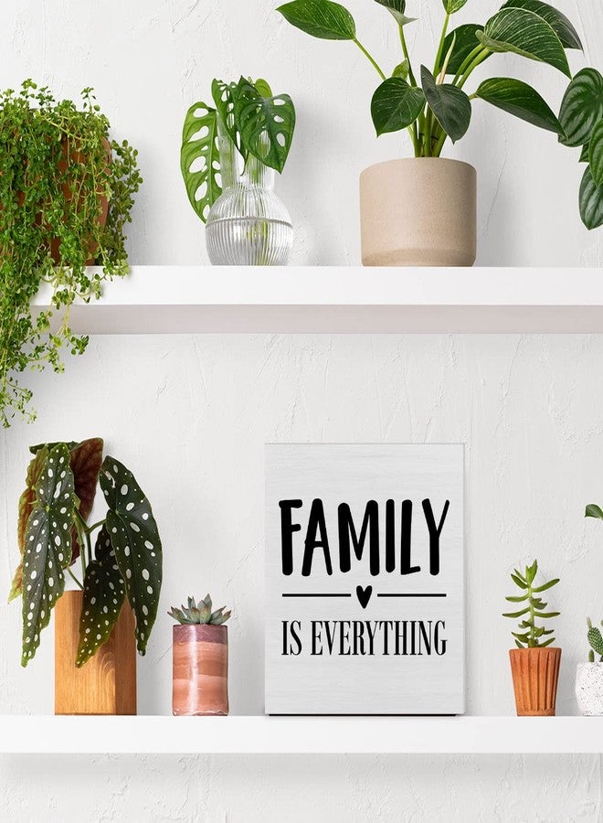 PIXCEOS Family is Everything Decorative Wooden Box Sign Family Home Wood Block Plaque Decor Rustic Shelf or Wall Display for Living Room Bedroom - Image 4